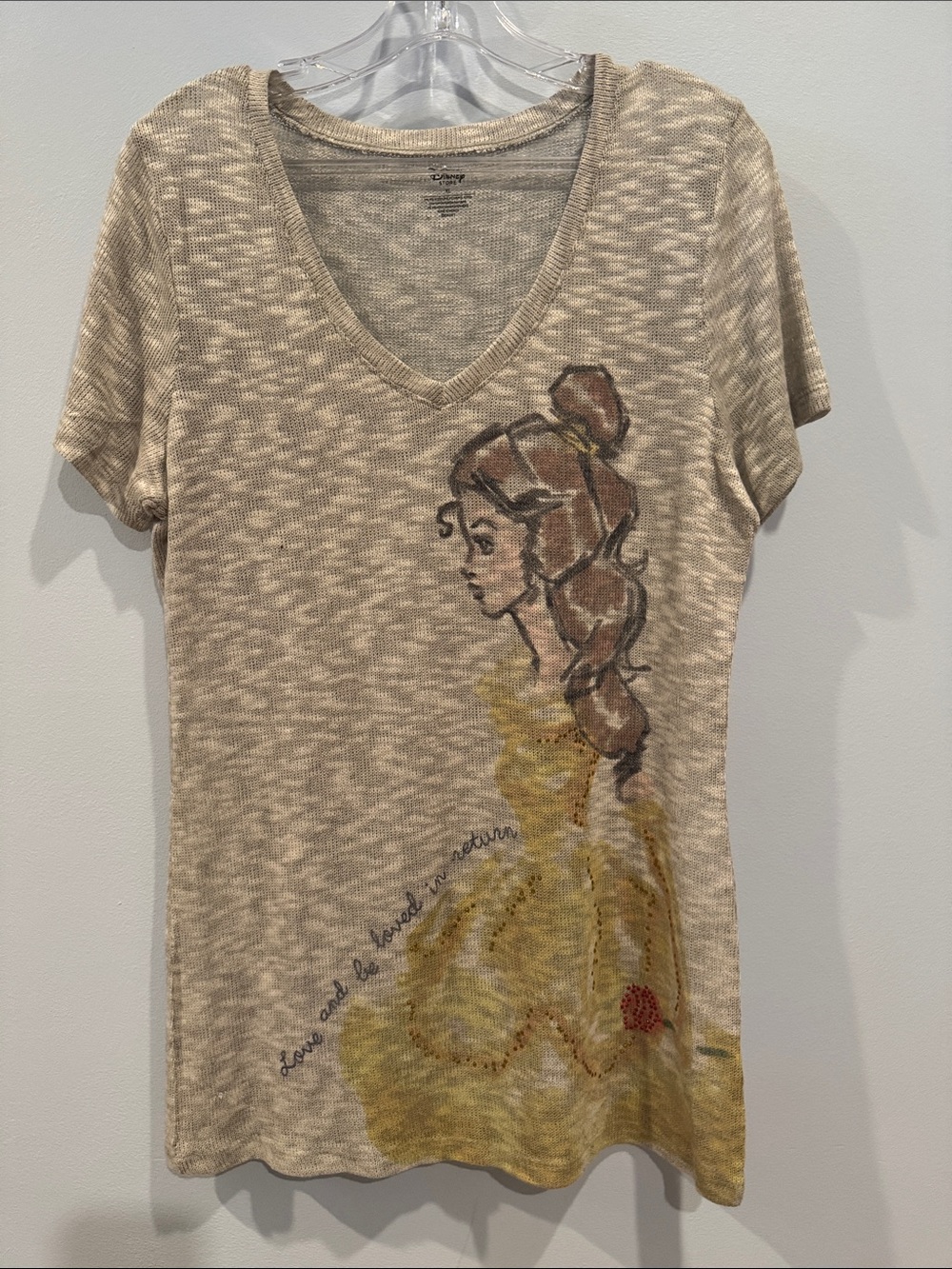 Disney Belle V-Neck Knit T-Shirt Size XL Beauty and the Beast Disney Store